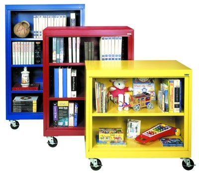 blue red yellow bookcasesweb