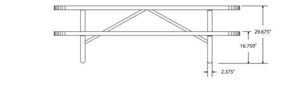 Metal Picnic Table 8' (T6XPP6) - Image 2