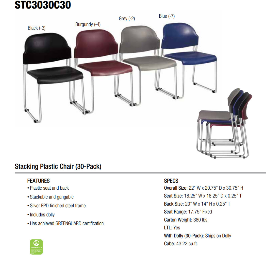 Plastic Stack Chairs (STC3030) (QUICK SHIP) - Image 2