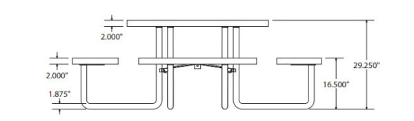 Metal Picnic Table 46" Round (T46OP) - Image 4