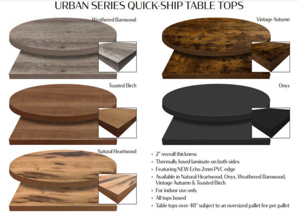 Urban Tabletops 24" - 72", Multi Shape Available, (UB Series) (QUICK SHIP) - Image 4