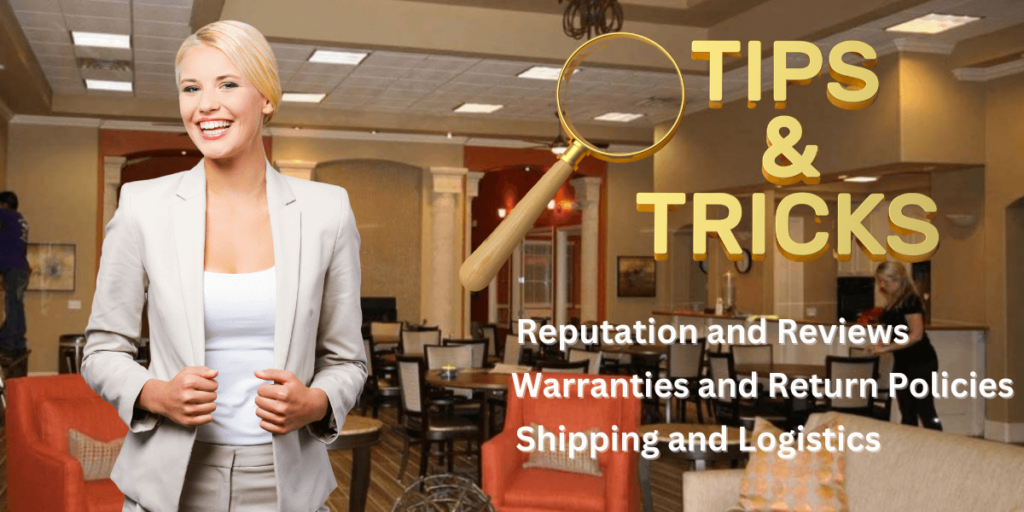 Guidelines for selecting a reliable furniture wholesaler, focusing on reputation, reviews, and policies for healthcare facilities.