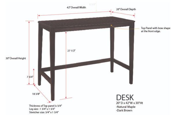 Fordham Desk - Natural (HO215) (QUICK SHIP) - Image 3