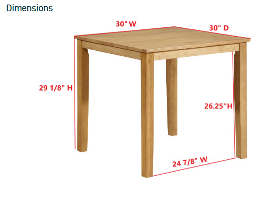 Montclair 30" Dining Table, Cherry (D6691-3) (QUICK SHIP) - Image 2