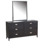 Morris Steel Dresser/Mirror (Black) (B048-25) QUICK SHIP