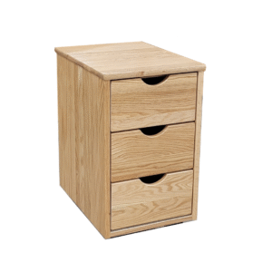 Clayton 3 Drawer Narrow Nightstand (with optional half moon cut out pulls) (N-PED-3)